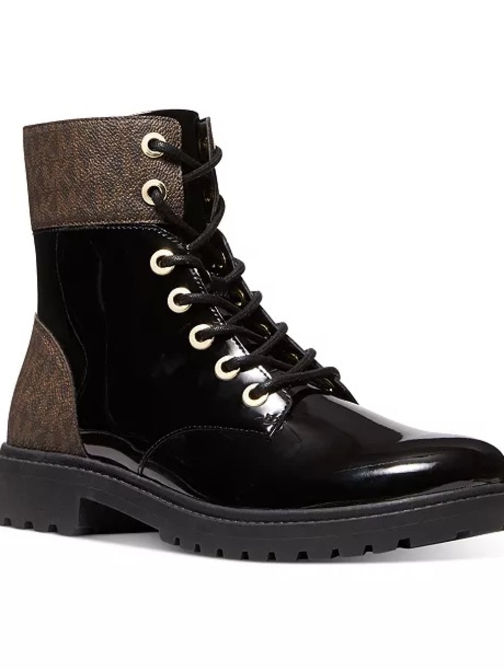 New Michael Kors Alistair Lace-Up Lug Sole Combat Booties Size 7M